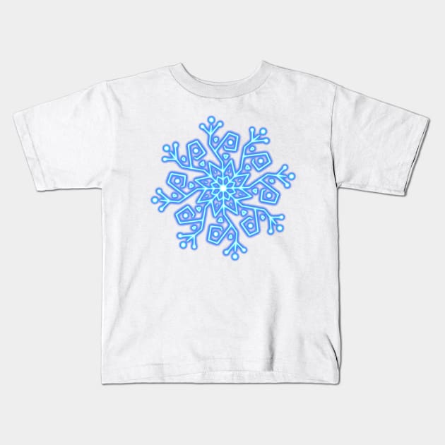 Electric Snowflake Kids T-Shirt by Anastasiya Malakhova